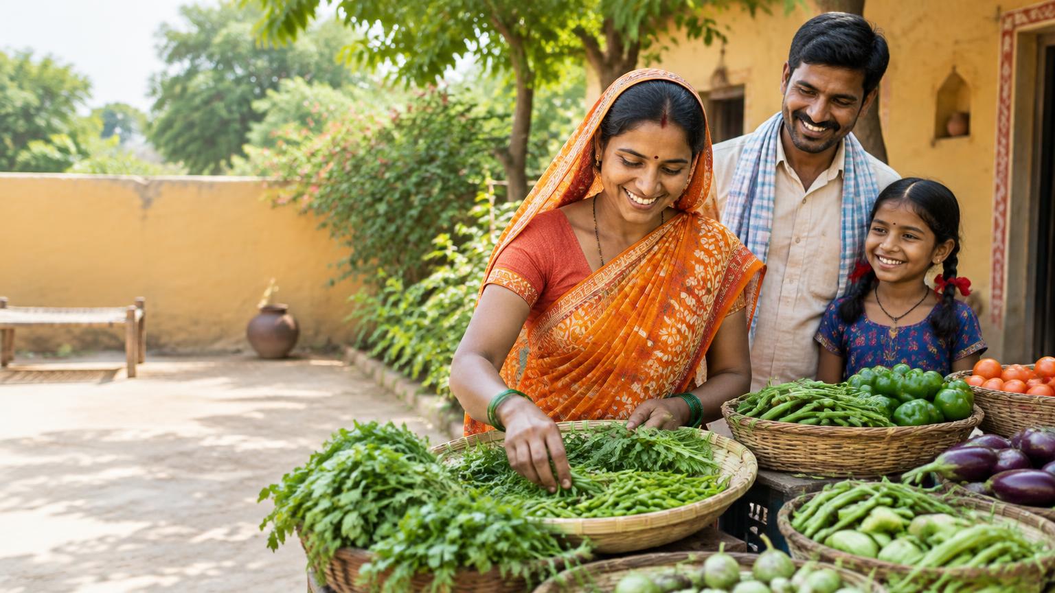 Woman running a vegetable business