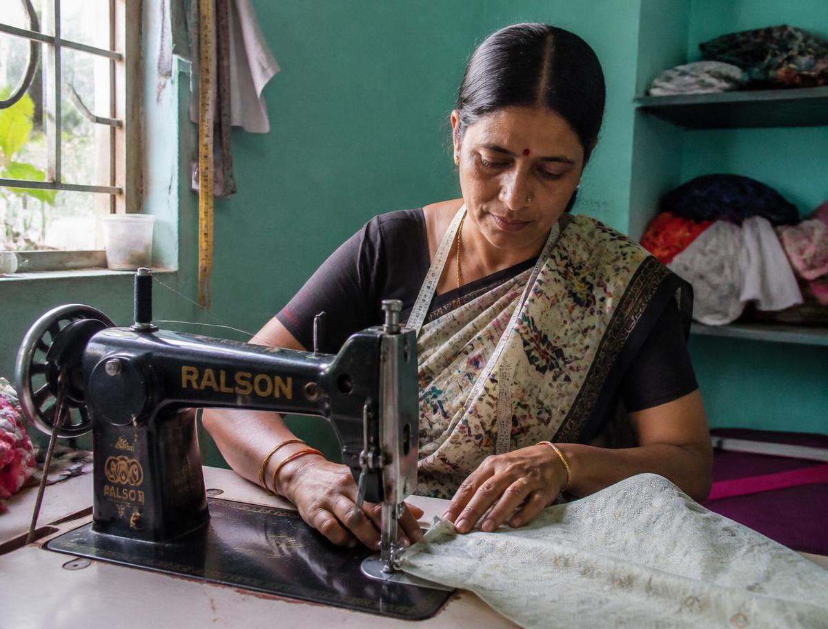 Woman running a tailoring business